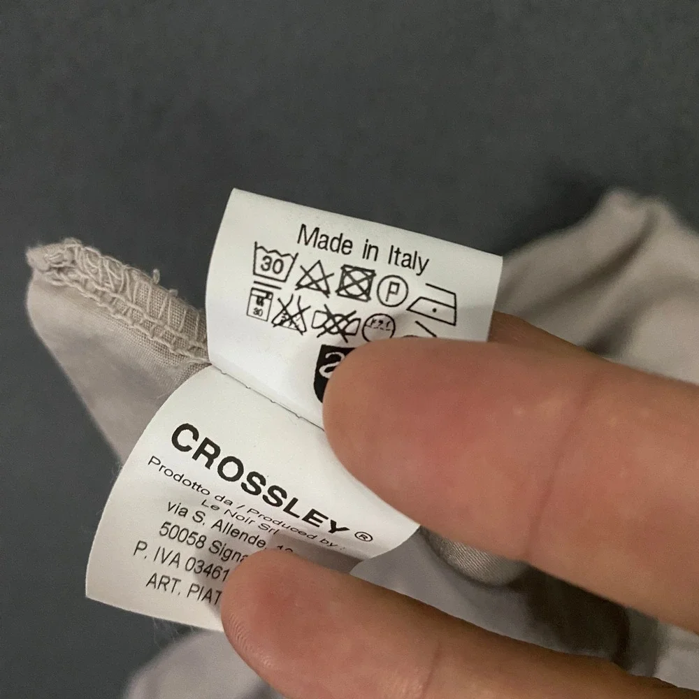 Crossley 100% Linen Pants Mens Large Beige Elastic Waist Drawstring Resort Italy
